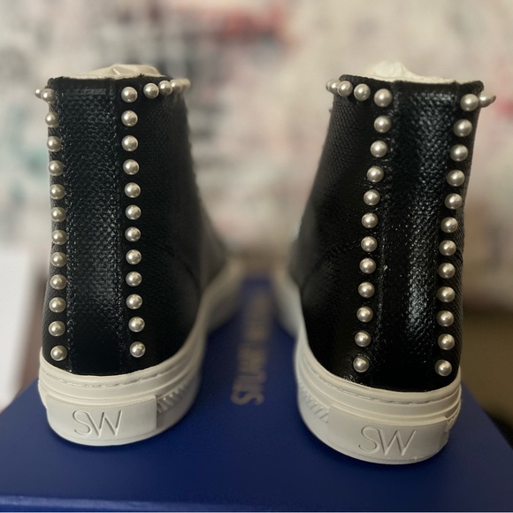 NEVER WORN STUART WEITZMAN Pearl Laced High-Top Sneaker - Picture 10 of 14